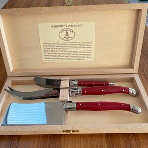 Laguiole Red Cheese Knife Set